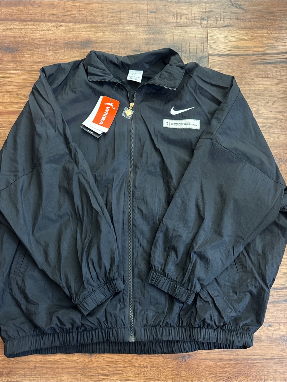 BRAND NEW! Women’s Nike WNBA Black Jacket with White Swoosh Logo sz: XL